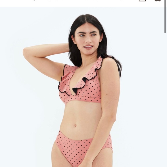 Summersalt Ruffle Plunge Polka Dot Bikini Size 12 - Picture 1 of 6